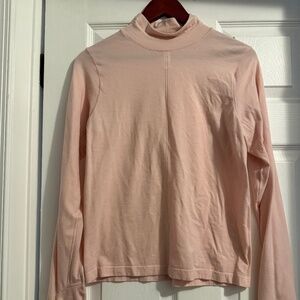 Athleta Pale Pink Long sleeve mock turtleneck top.